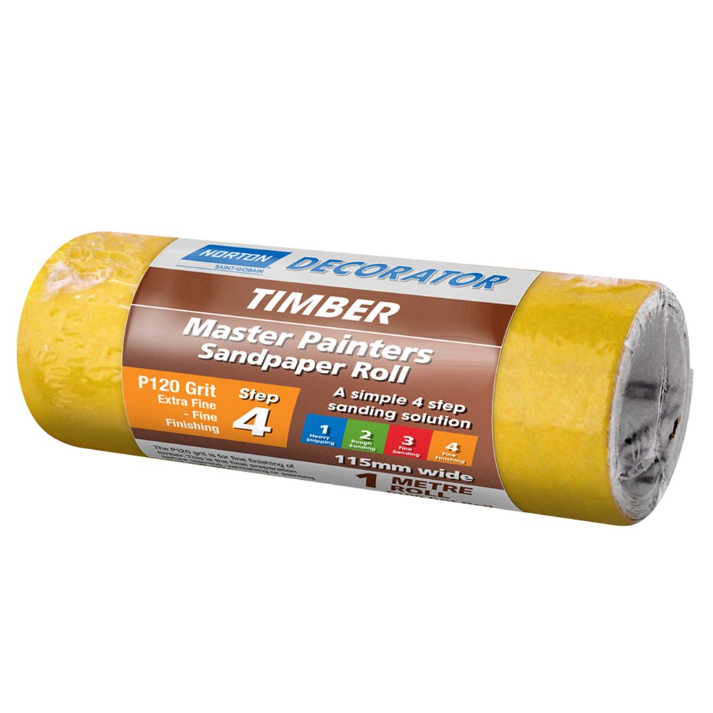 Norton Master Painter Timber Sanding Roll 115mm x 1m 120 grit